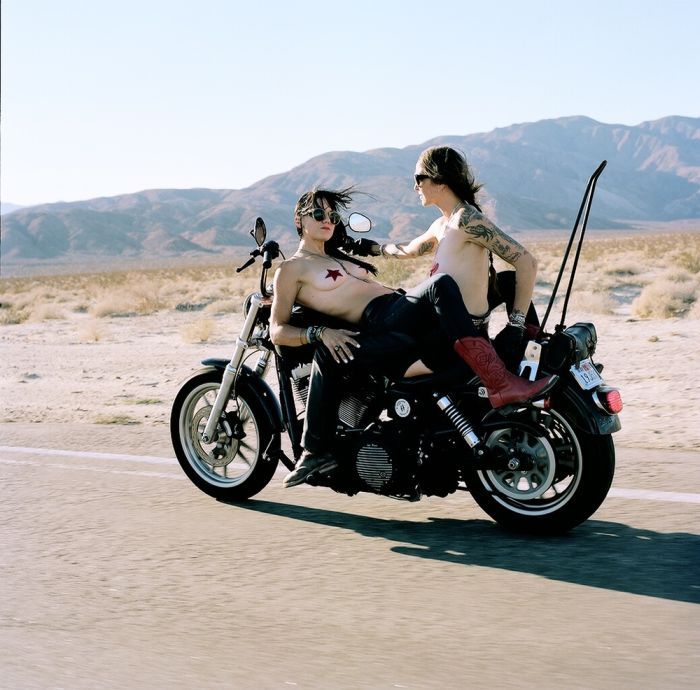 Girls on a motorcycle in Serang