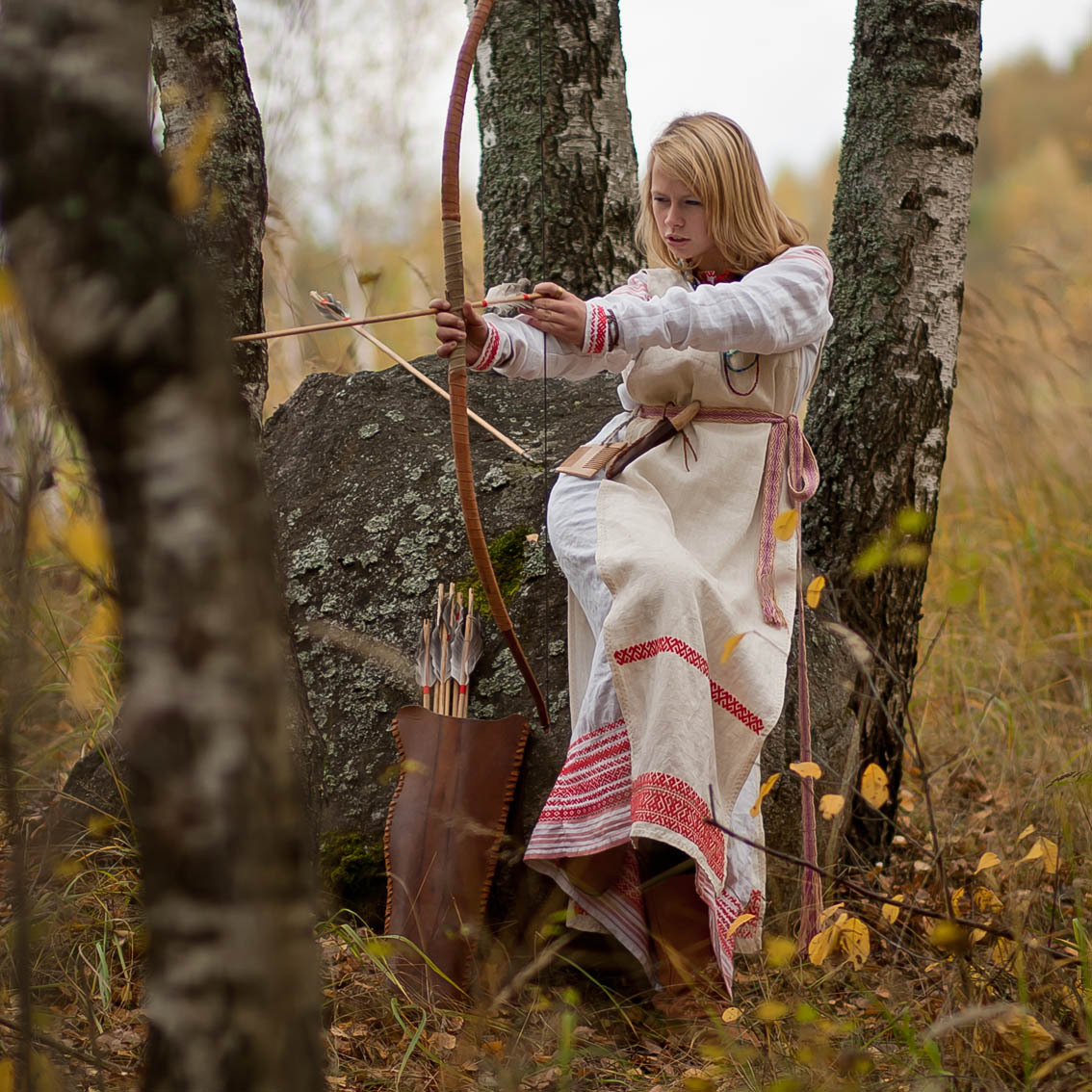 Sexy photo Girls in Slavic costumes in Serang